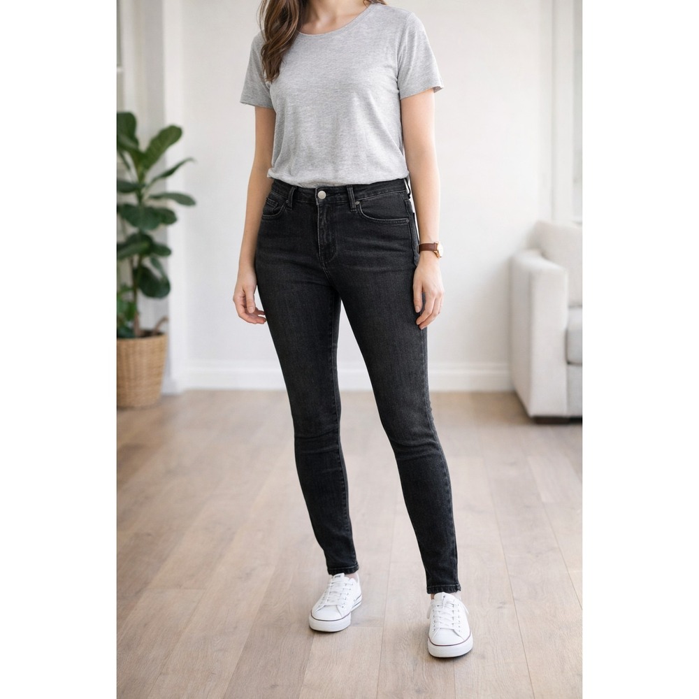 M Jeans by Maurices Mid Rise Skinny Jeans Black Stretch Women's L X-Long